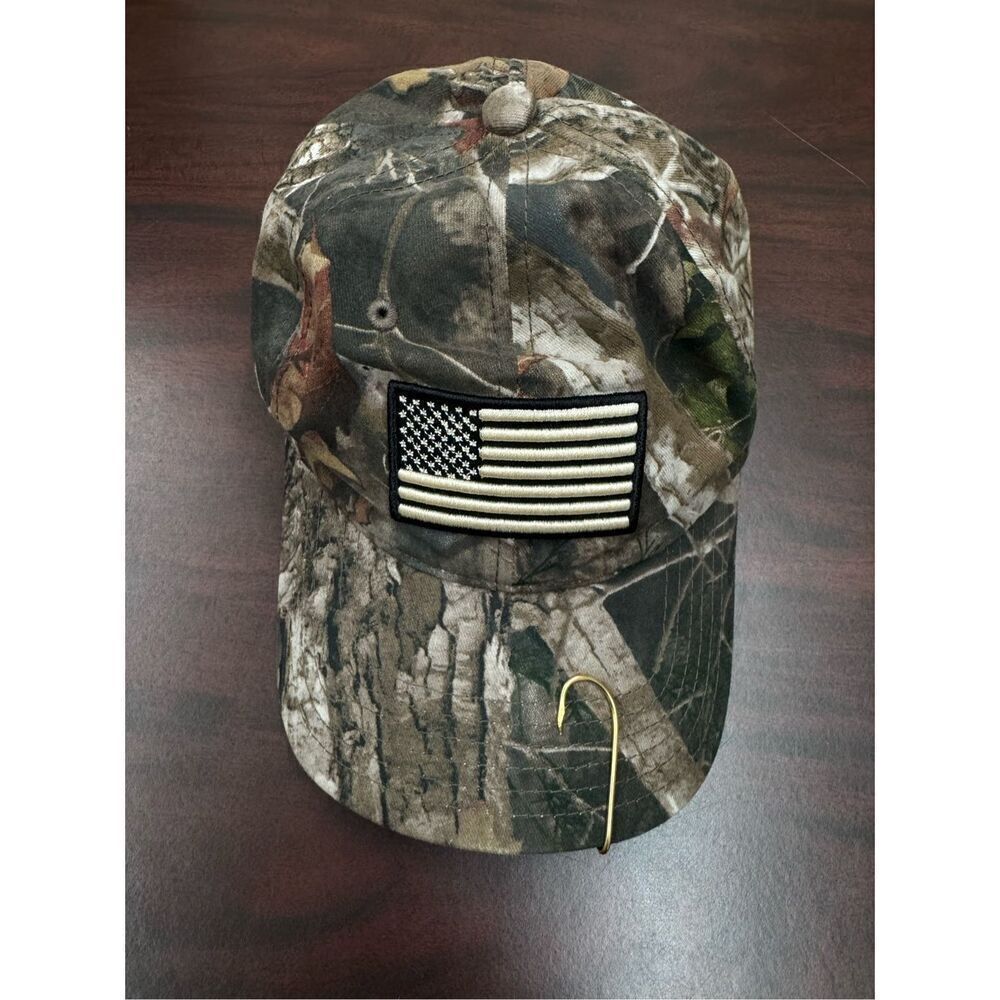 Camouflage American Flag Hat with Adjustable Back